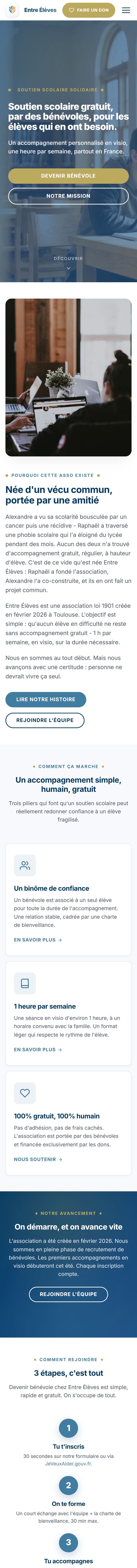 Le site d'Entre Élèves sur iPhone